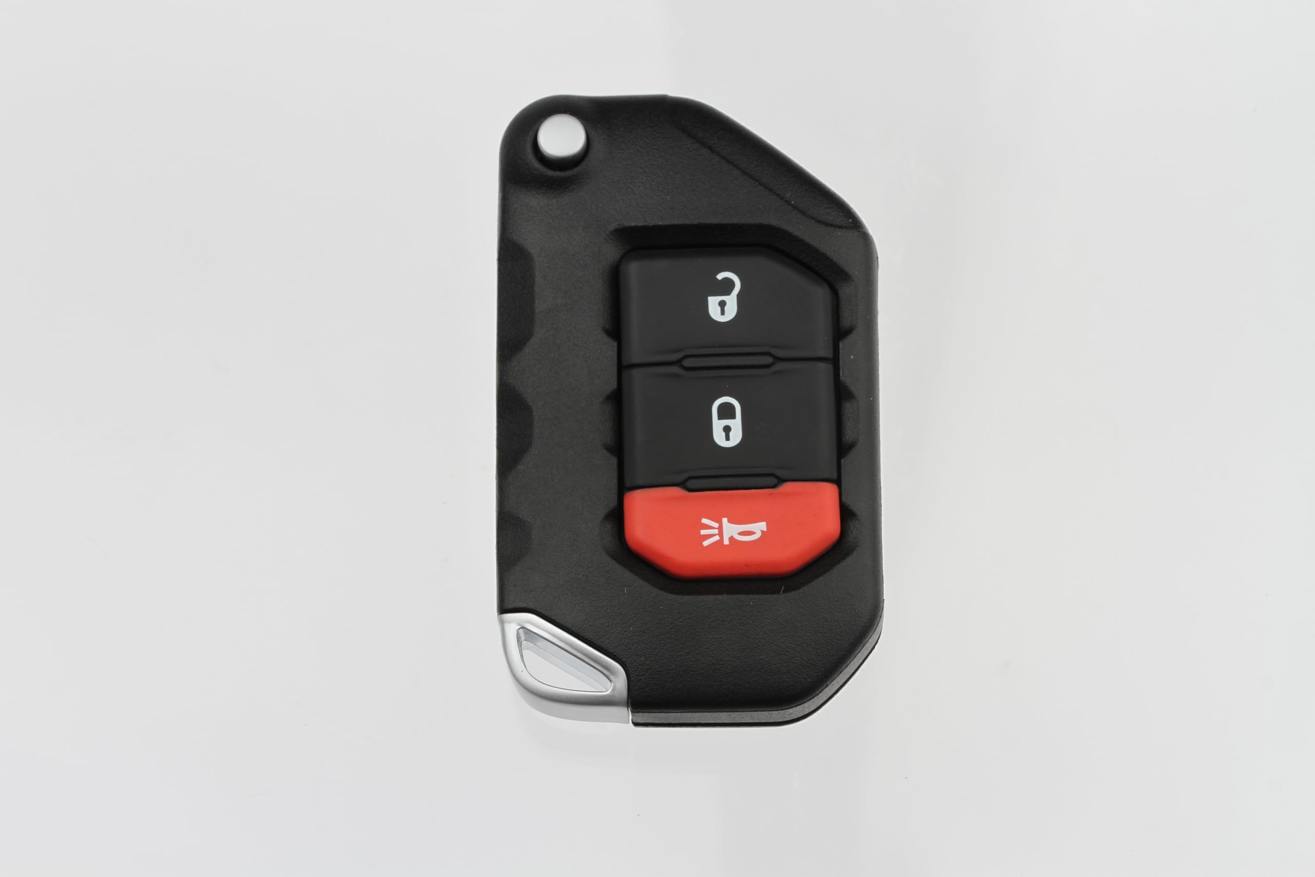 FOBTEK Flip Key Fob Shell Case & Button Pad for Jeep OHT1130261, 3-Button